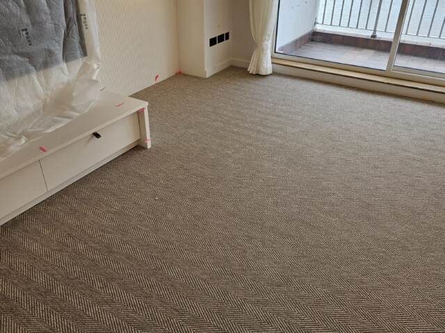 Elements London Havana Old Mural carpet installation in Notting Hill