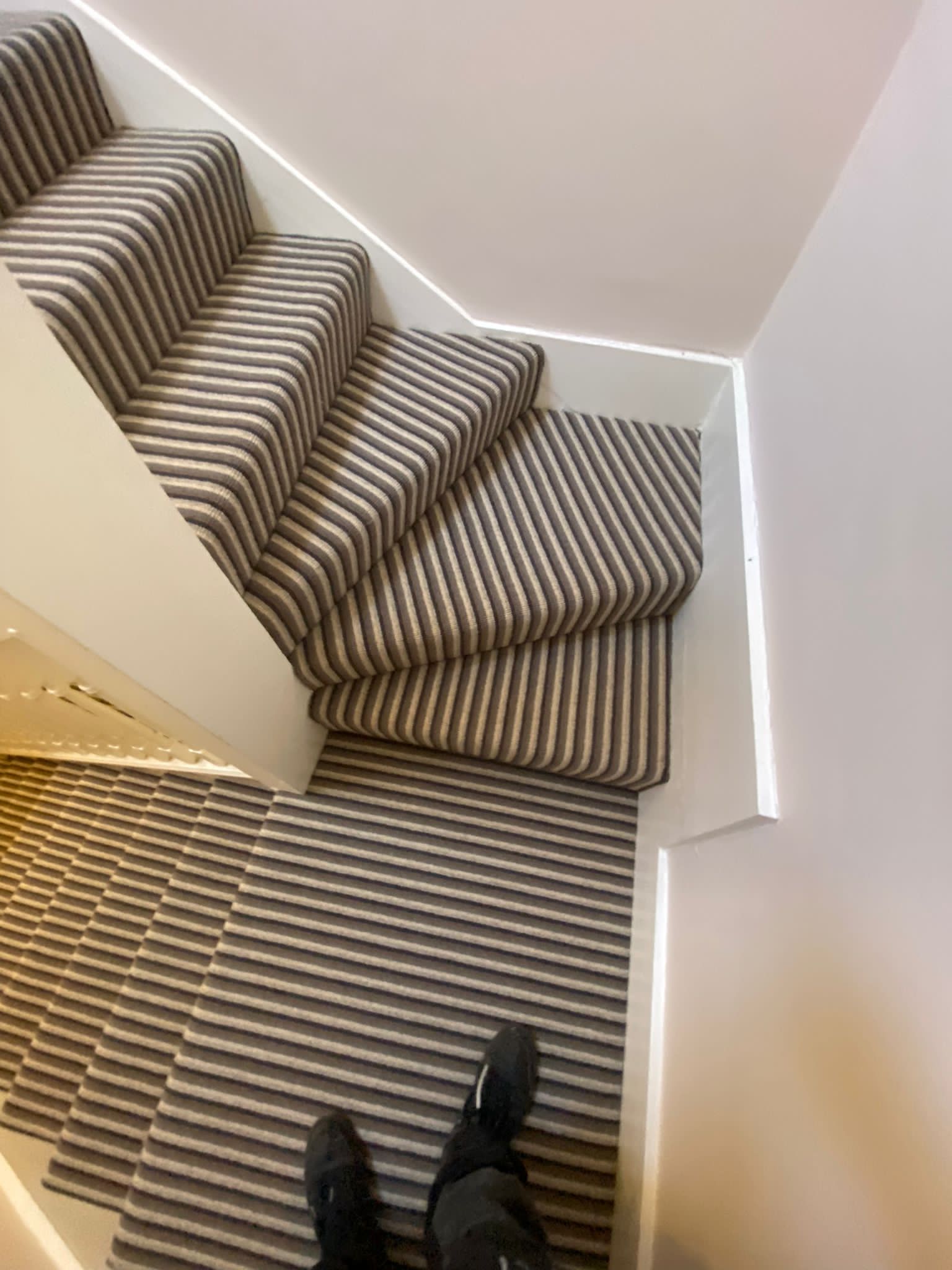 Hugh Mackay Carpets Deco Stripe Woodland installation in Earls Court-0