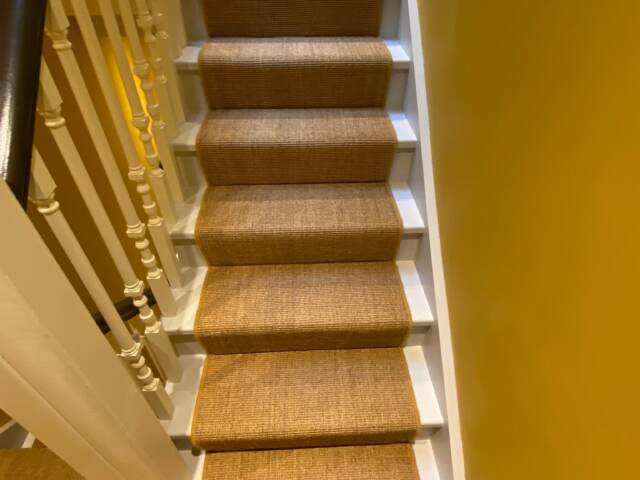 Likewise Floors Sisal Mini Boucle Amber carpet installation in Paddington