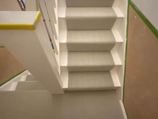 Fibre Carpets Wool Herringbone Chatsworth installation in Balham