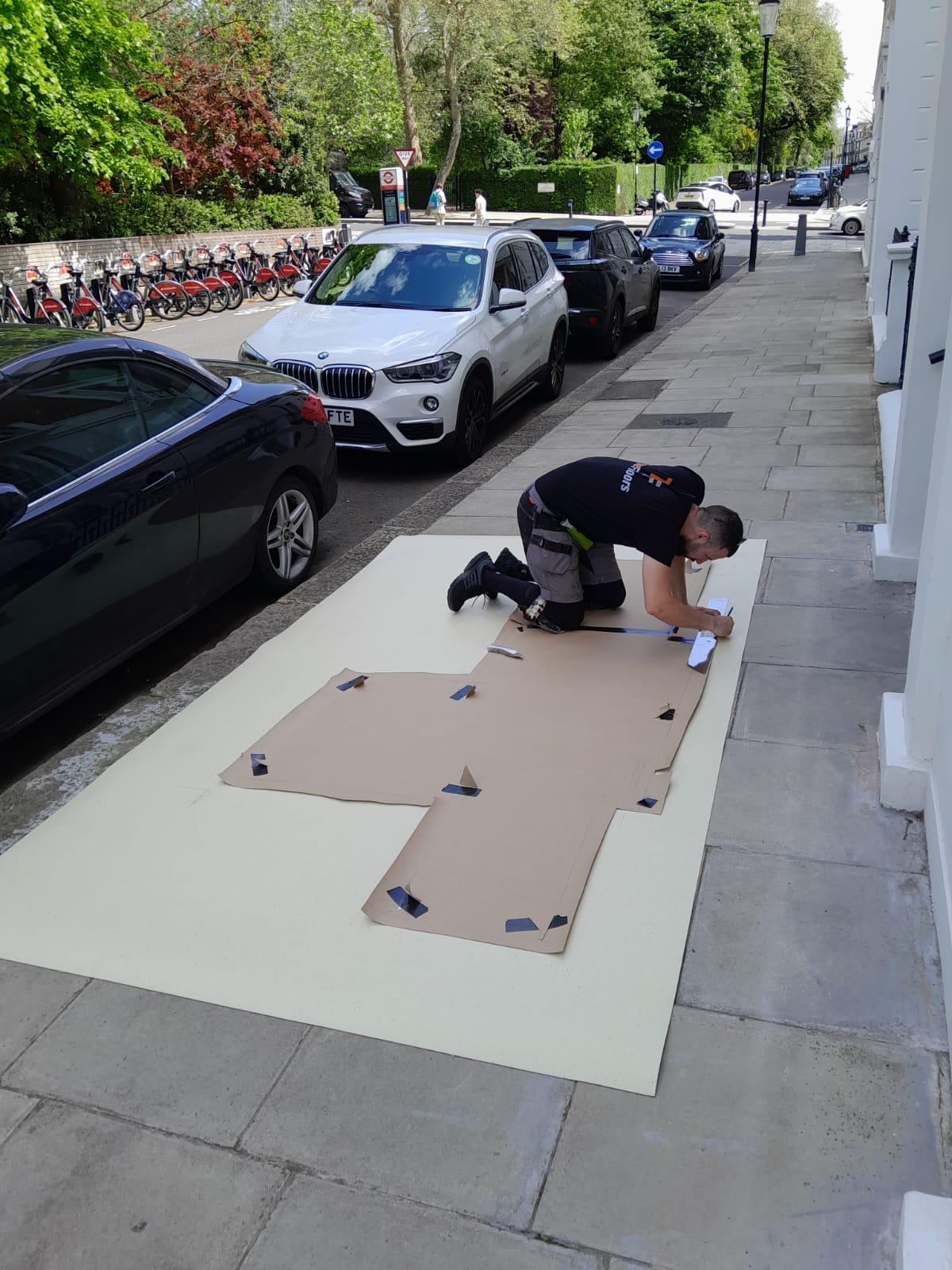 Forbo Flooring Fresco Marine 3261 installation in Canary Wharf-0