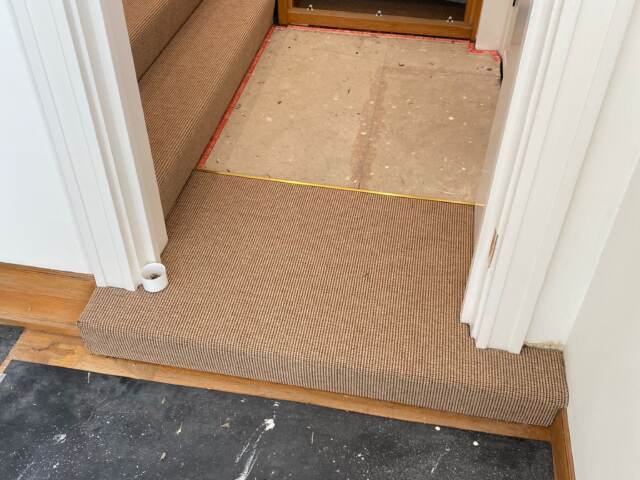 Fibre Carpets Easycare Boucle Cotswold installation in Wimbledon