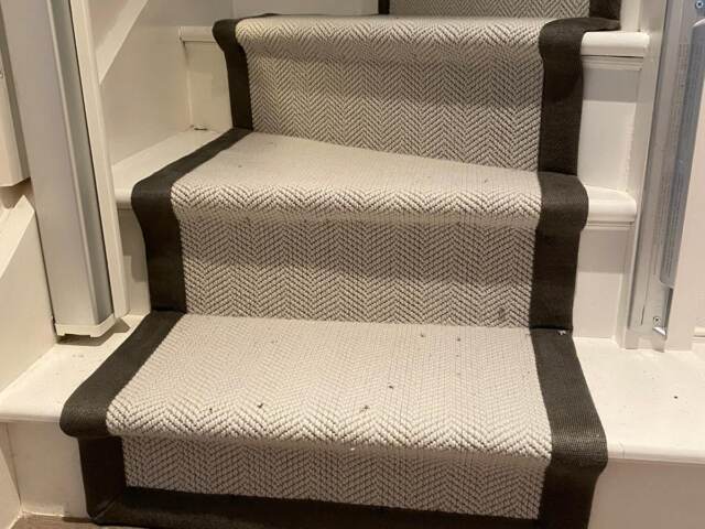 Fibre Carpets Wool Herringbone Chatsworth installation in Hampstead
