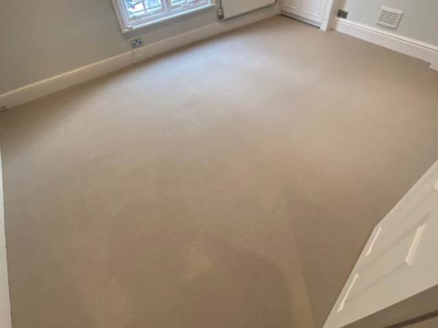 Hugh Mackay Carpets Deco Plains Seaspray installation in Islington