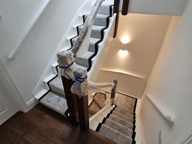 Hugh Mackay Carpets Bijoux Pewter installation in Putney
