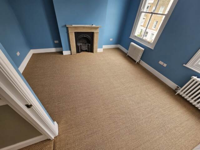 Kersaint Cobb Sisal Tigers Eye Flint carpet installation in Chiswick