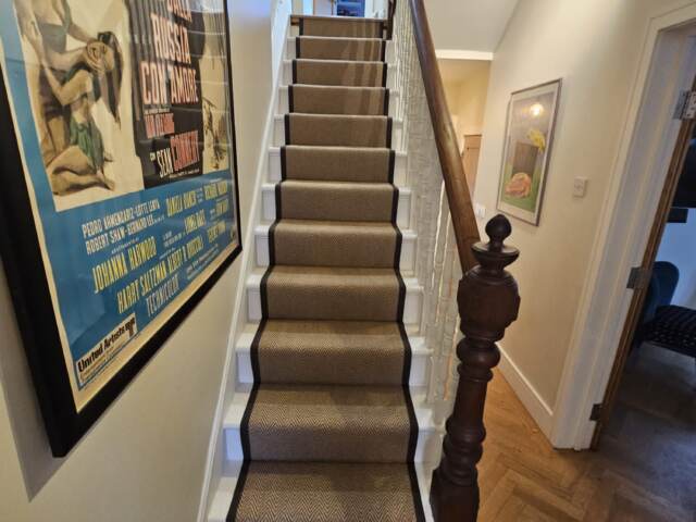 Fibre Carpets Easyclean Chevron Cotswold installation in Wandsworth