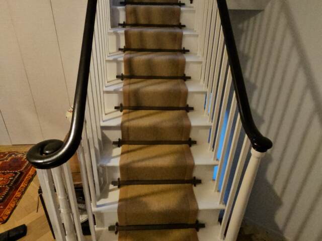 Fibre Carpets Flatweave Classics Small Boucle Ochre installation in Islington