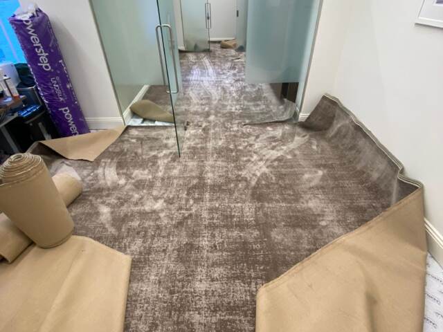 Rols Carpets Luna Titanium installation in Belgravia