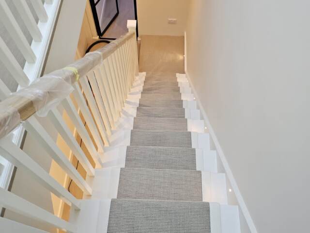 Crucial Trading Sisal Harmony Boucle Moon Frost carpet installation in Earls Court