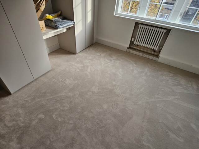 Westex Flooring Silken Velvet Ecru carpet installation in Islington
