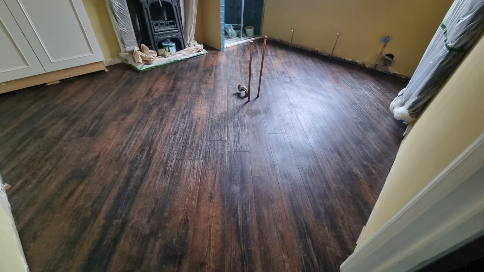 Amtico Spacia Scorched Timber installation in Earls Court-0