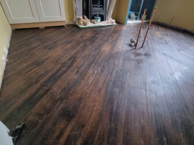 Amtico Spacia Scorched Timber installation in Earls Court