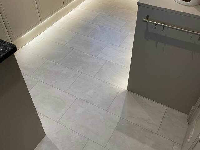 Amtico Spacia White Marble installation in Kilburn