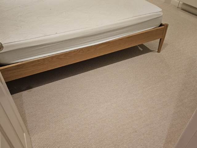 Fibre Carpets Flatweave Classics Herringbone Chalk installation in Hammersmith