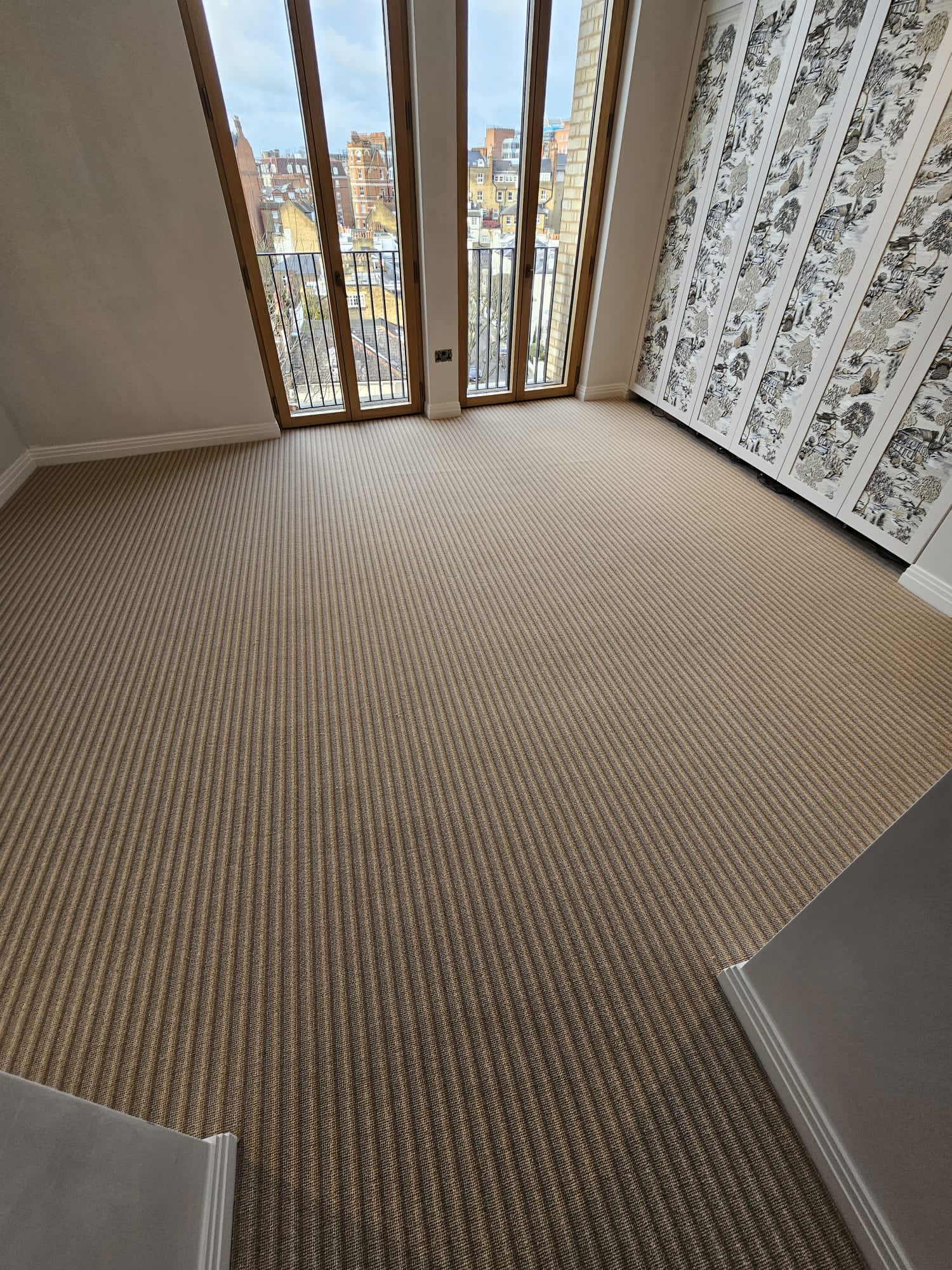 Hugh Mackay Carpets Deco Stripe Hampstead installation in Docklands-2