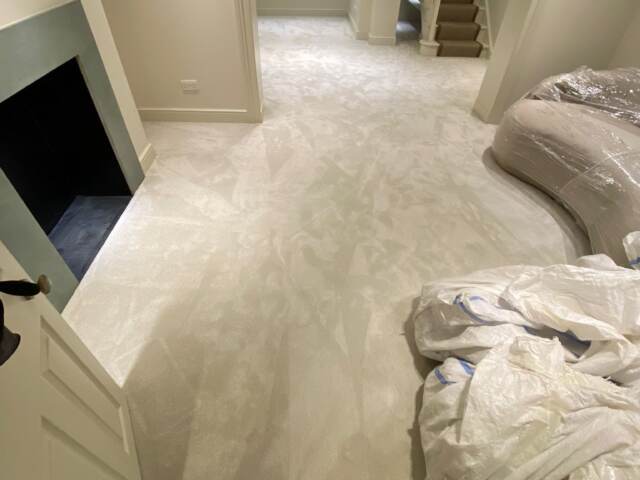 Abingdon Flooring Pure Elegance Turtle Dove carpet installation in Pimlico