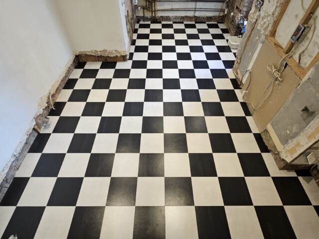 Amtico Signature Graphite Slate & Stucco Opaline installation in Hampstead