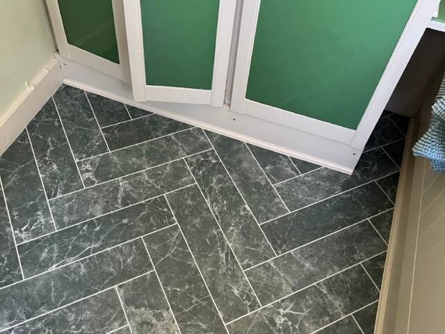 Amtico Signature Verde Classic Marble installation in Paddington
