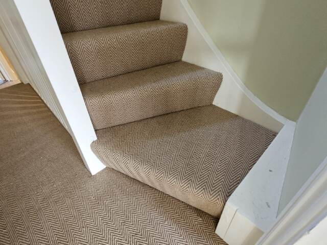 Fibre Carpets Easycare Chevron Cotswold installation in Westminster