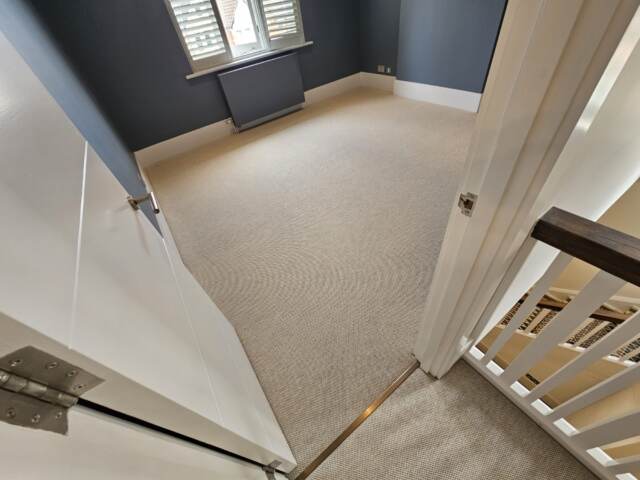 Fibre Carpets Wool Faroe Heron installation in Chiswick