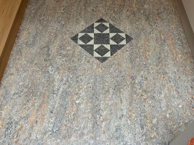 Marmoleum Real Granada installation in Borough