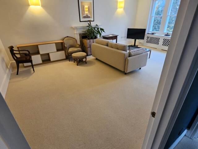 Crucial Trading Opal Ivory carpet installation in Canary Wharf