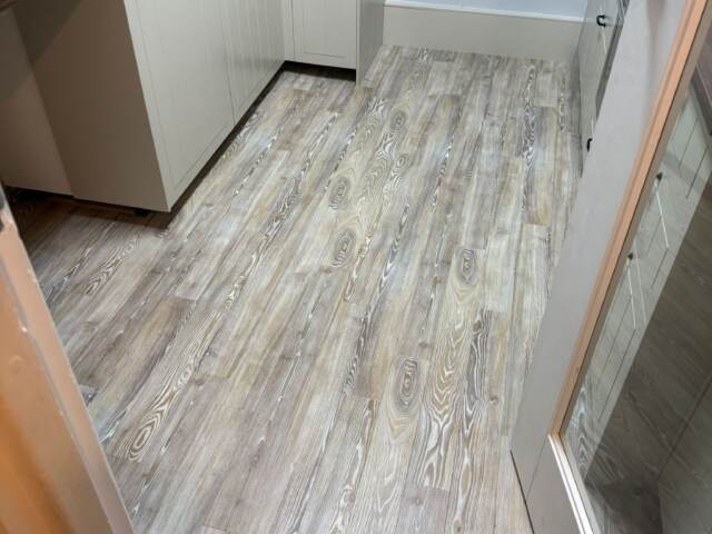 Amtico Spacia Worn Ash installation in Battersea