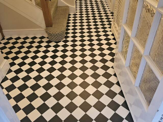 Amtico Decor Chequer Mono DC485 installation in St. John’s Wood