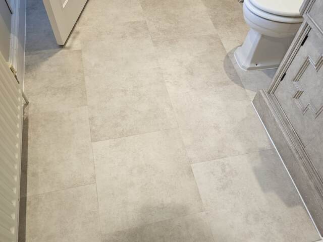 Amtico Spacia Kingham Stone installation in	Hammersmith