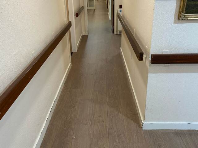 Forbo Surestep Wood Classic Oak installation to Nazareth Care Homes Westminster
