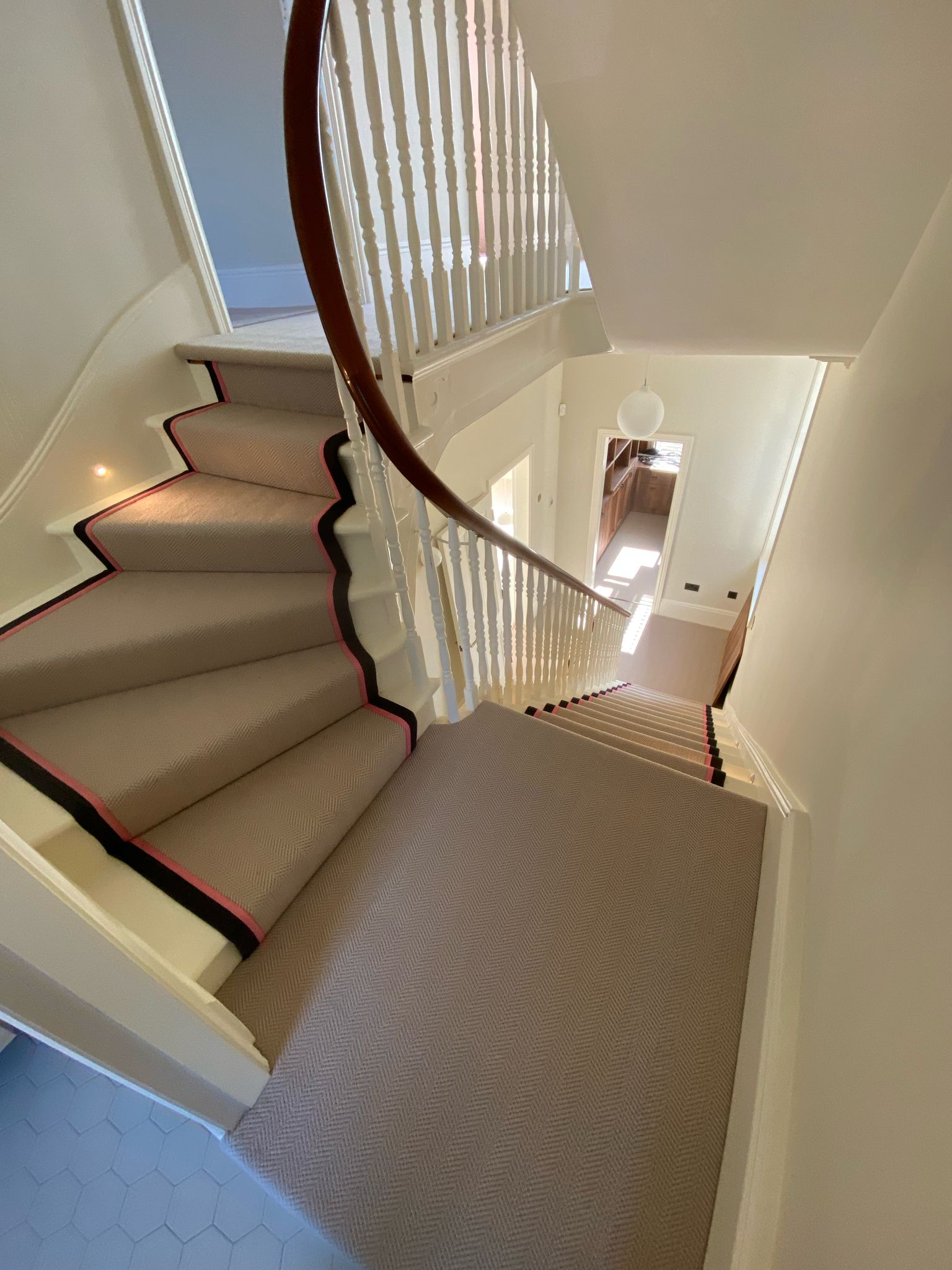 Fibre Carpets Wool Herringbone Saltram installation in-1