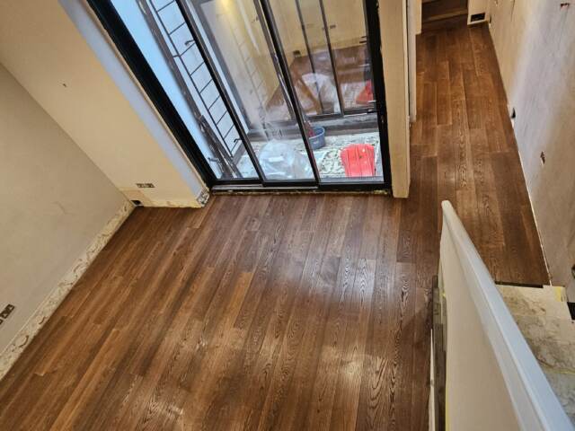 Trade Flooring Panorama Piz wood flooring installation in Barnes