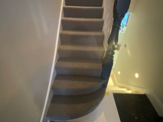Westex Flooring Sawley Wool Loop Volcano carpet installation in Mayfair
