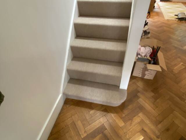 Fibre Flooring Flatweave Classics Big Boucle Mortar carpet installation in Paddington