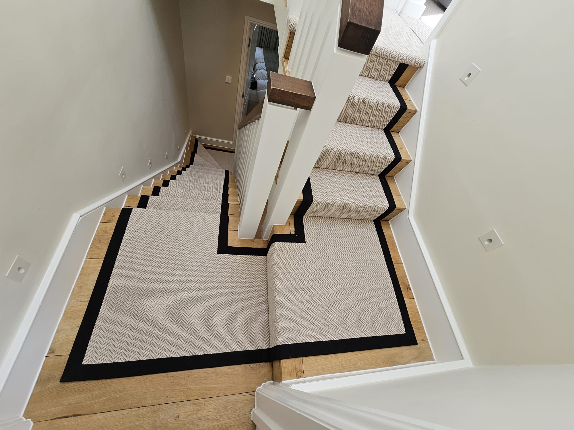 Fibre Flooring Classic Herringbone Chalk carpet installation &#8211; 1