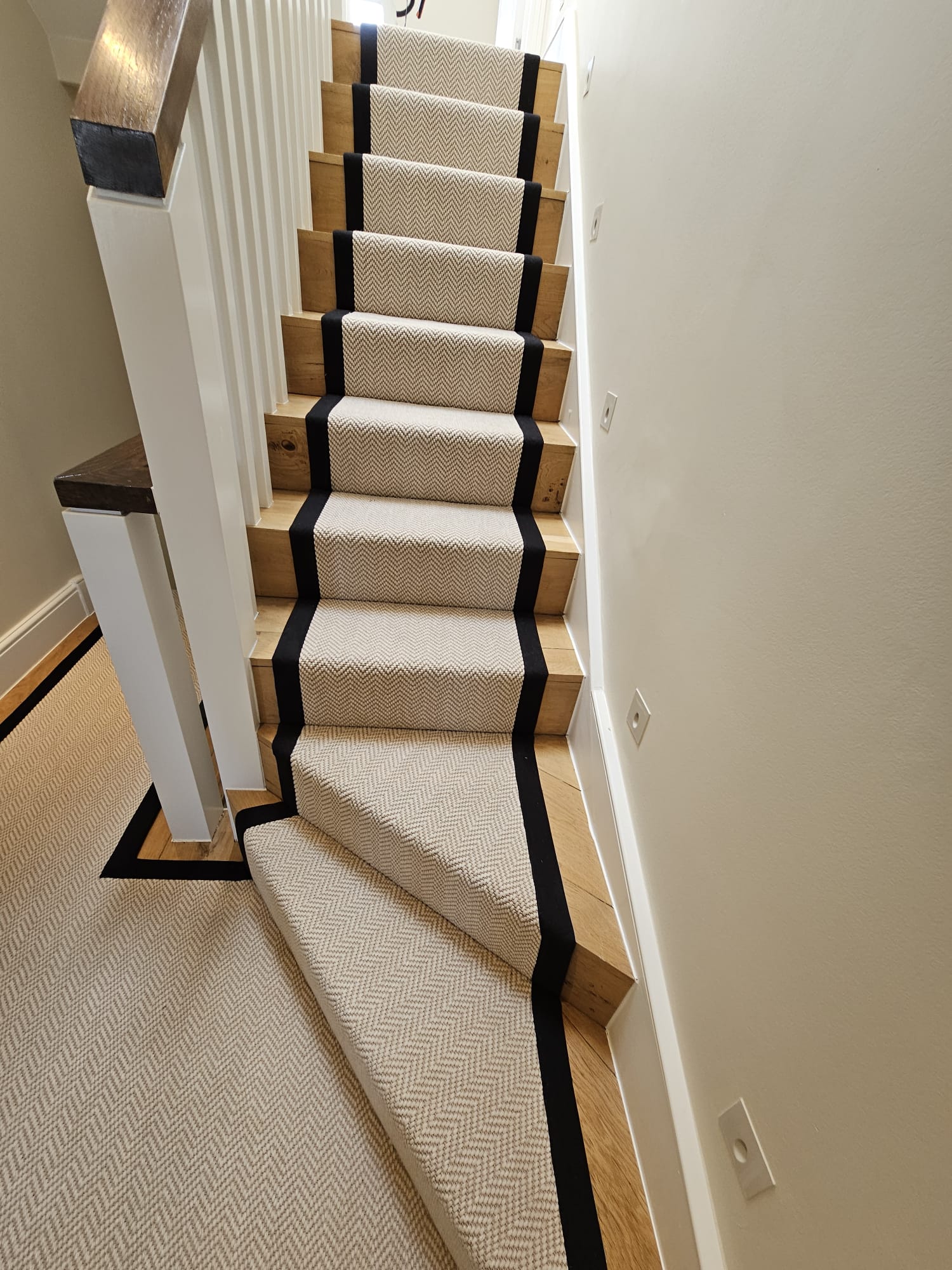 Fibre Flooring Classic Herringbone Chalk carpet installation &#8211; 2