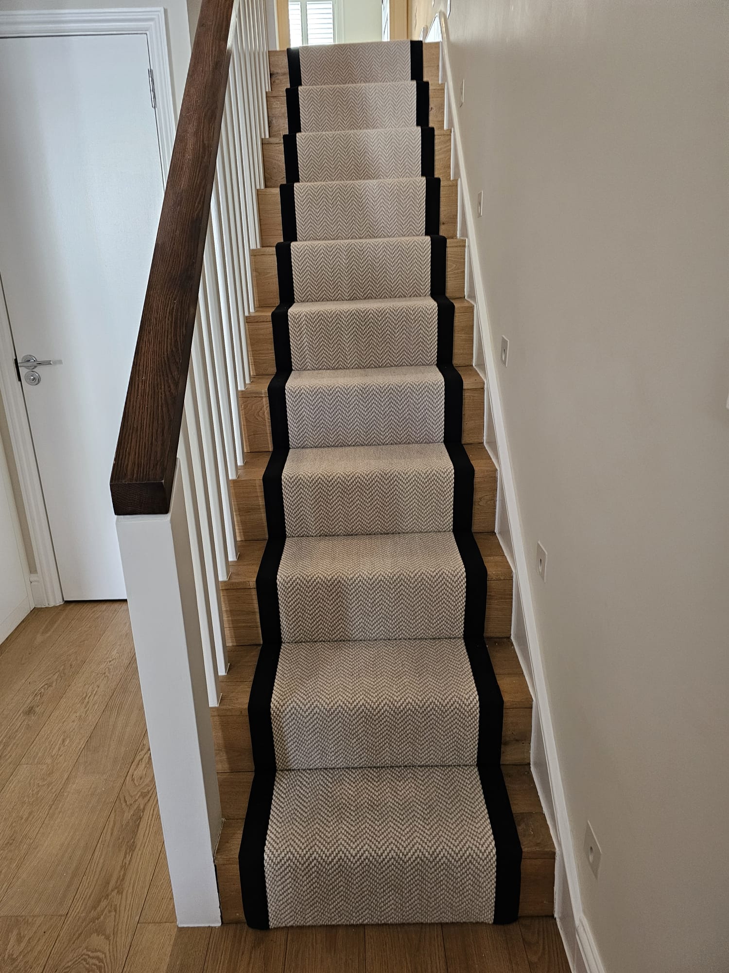 Fibre Flooring Classic Herringbone Chalk carpet installation – 3