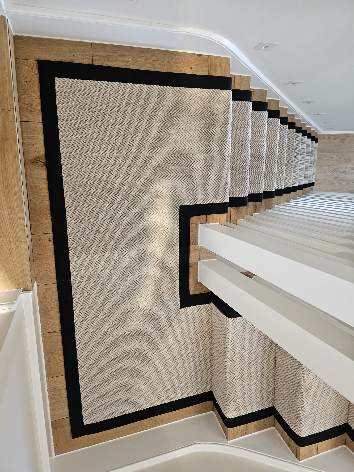 Fibre Flooring Classic Herringbone Chalk carpet installation &#8211; 4