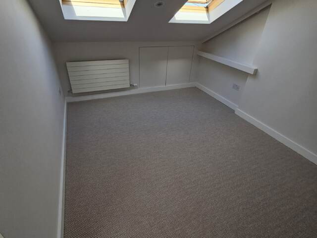 Fibre Flooring Classic Herringbone Chalk installation in Croydon