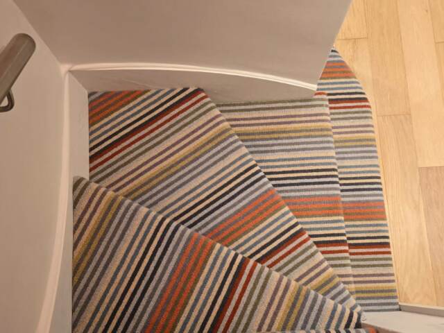 Alternative Flooring Margo Selby Stripe Frolic Westbrook carpet installation in Westminster
