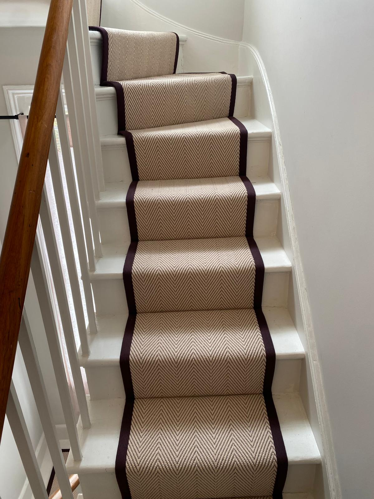 Fibre Carpets Re-Vive Wool-Look Chevron Teak installation_10