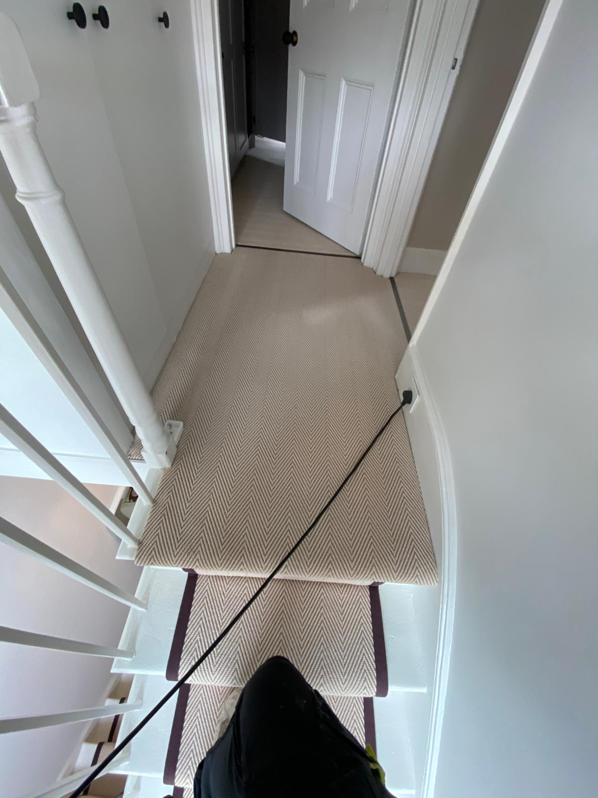 Fibre Carpets Re-Vive Wool-Look Chevron Teak installation_11