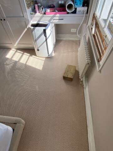 Fibre Carpets Re-Vive Wool-Look Chevron Teak installation_12