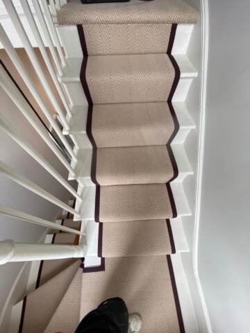 Fibre Carpets Re-Vive Wool-Look Chevron Teak installation_12