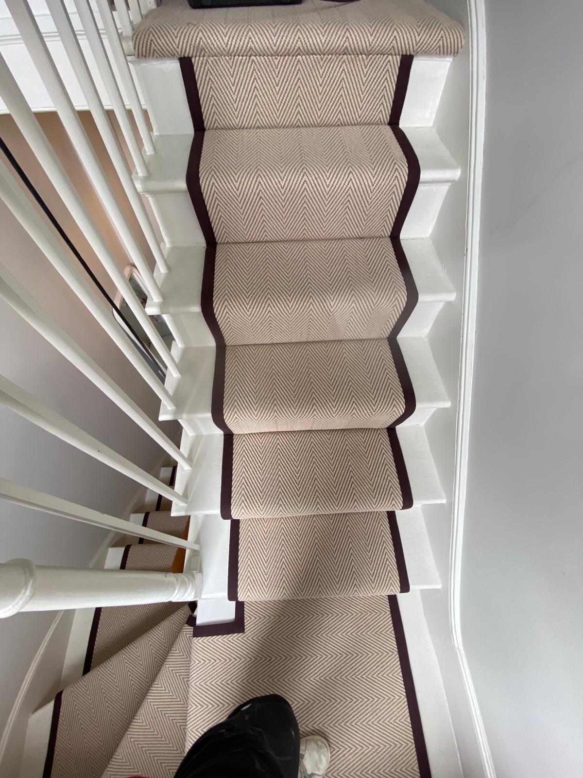 Fibre Carpets Re-Vive Wool-Look Chevron Teak installation_12