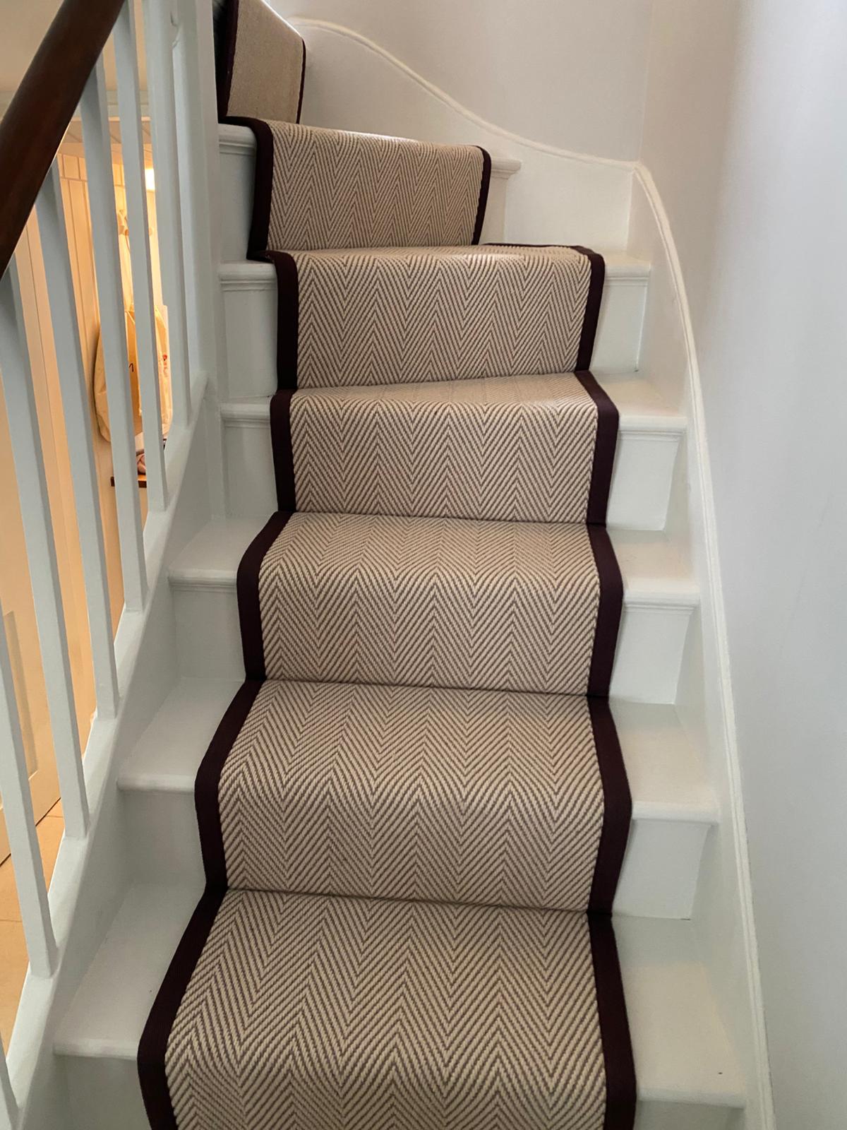 Fibre Carpets Re-Vive Wool-Look Chevron Teak installation_3