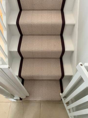 Fibre Carpets Re-Vive Wool-Look Chevron Teak installation_4