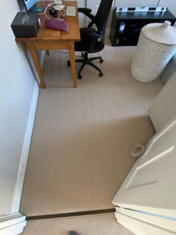 Fibre Carpets Re-Vive Wool-Look Chevron Teak installation_5