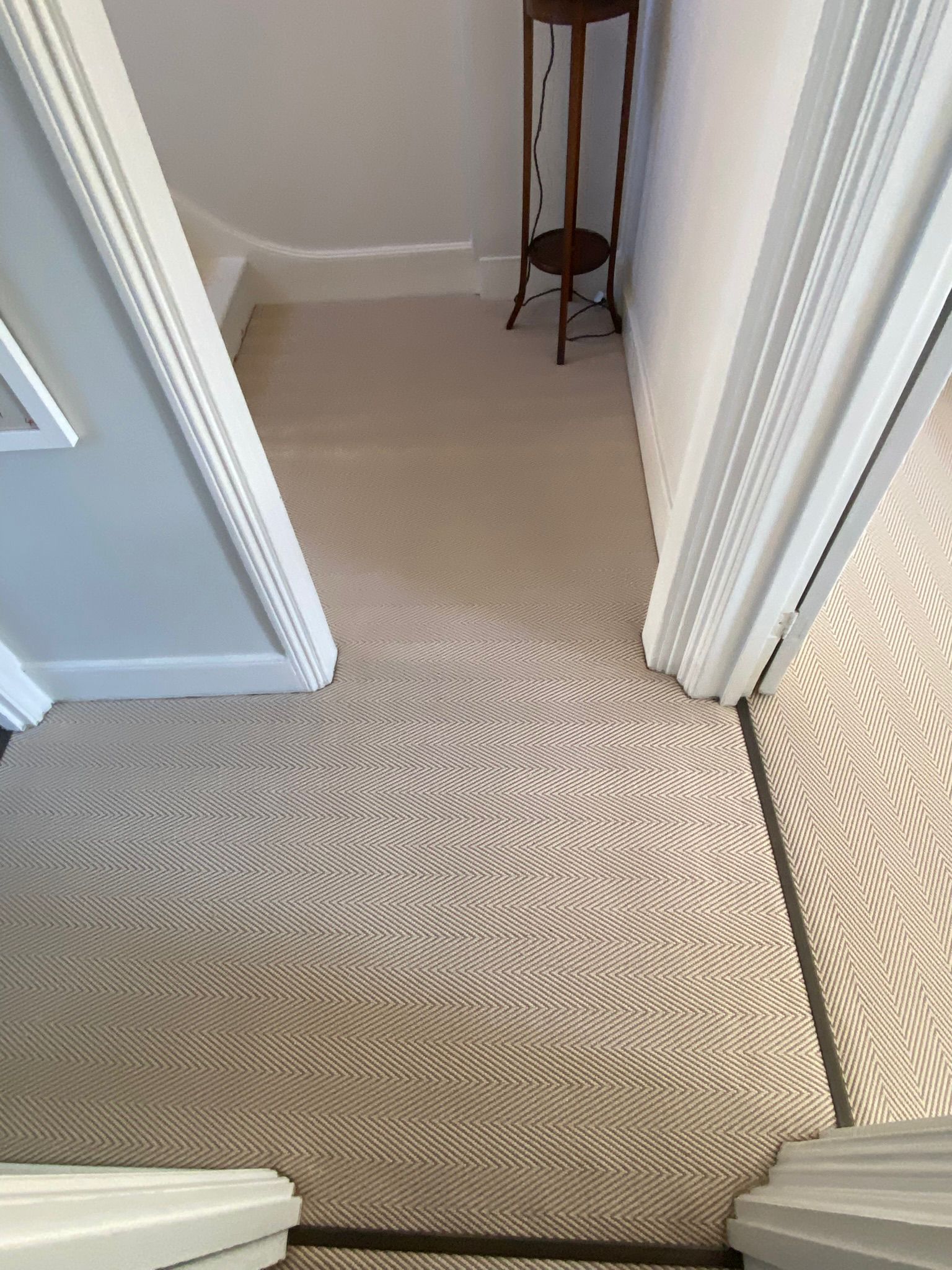 Fibre Carpets Re-Vive Wool-Look Chevron Teak installation_6